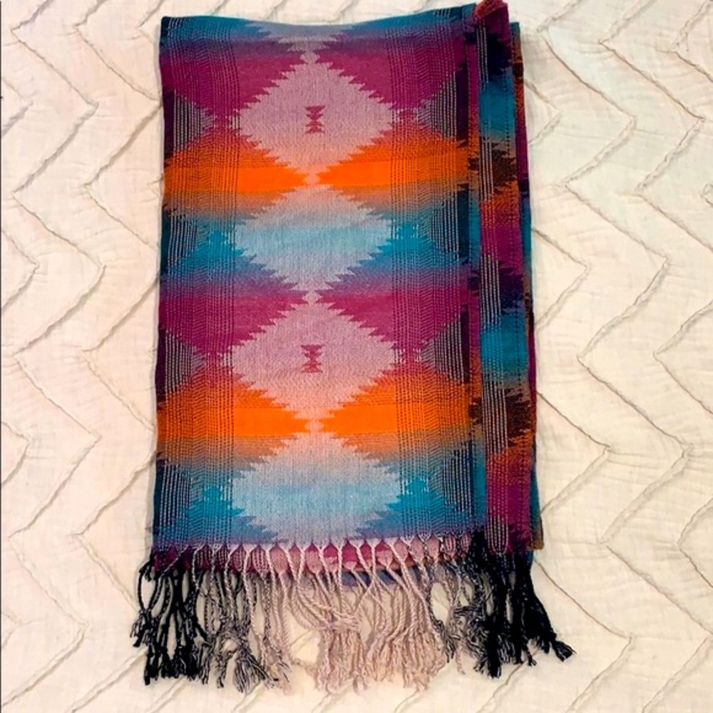 Forever 21 Vibrant Blanket Scarf, Lightweight Wrap, Bright Colors, Fashion